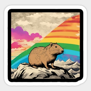 Cute Capybara in Wonderland Season Sticker